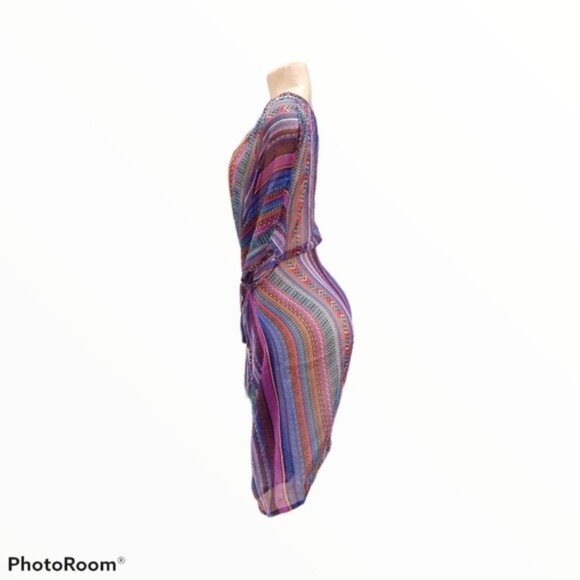 Blue Swimsuit Cover Up With Bling XL - Picture 6 of 10